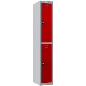 Garderobenschrank Phoenix Safe PL1230GRC, 2 Fächer, grau/rot