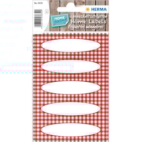 Einmachetiketten HERMA, Karo rot-weiß, 84 x 120 mm