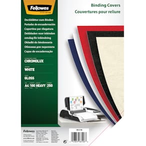 Einbanddeckel Fellowes Chromolux, A4, weiß, 250 g/m², 100 St.