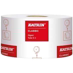 Toiletpapir Katrin Jumbo Gigant S 2-lag hvid 98mmx200m, 12 rl