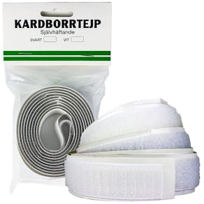 Kardborrtejp 20mmx1m vit