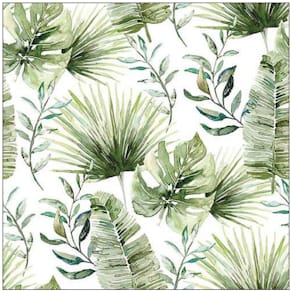 Serviette Ambiente Jungle Leaves, 33x33 cm, grün/weiß, 20 Stück