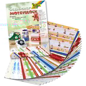 Bastelblock Folia Weihnachten II, 24 x 34 cm, 30 Blatt sortiert