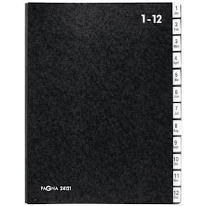 Pultordner PAGNA Classic, 12-tlg., schwarz