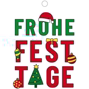 Weihnachtsanhänger KOMMA³, 580g Holzschliffpappe