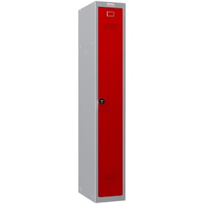 Garderobenschrank Phoenix Safe PL1130GRC, 1 Fach, grau/rot