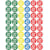 Kortinglabel Agipa, van -20% tot -50%, geassorteerde kleuren, Ø24 mm