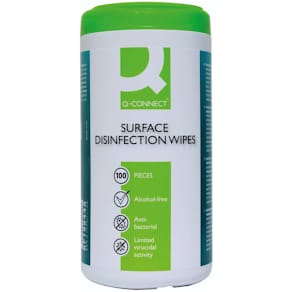 Reinigungstücher Q-CONNECT, desinfizierend, 100 St., weiß