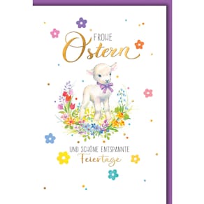 Osterkarte Noname, geprägt, bunt, inkl. Umschlag