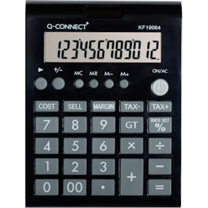 Bureaurekenmachine Q-CONNECT KF19064, 12 cijfers, zwart
