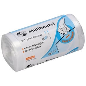 Müllbeutel Deiss Universal HDPE, 30 l, 500 x 600 mm, transparent,