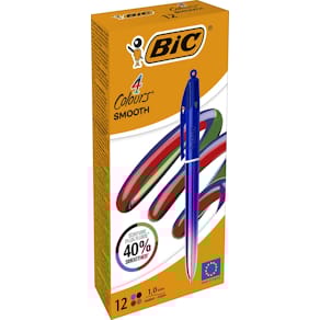 Balpen BIC 4-Kleuren Colours Smooth Gradiant, medium, blauw