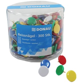 Reißnägel DONAU, sortiert, 300 Stück (PVC, 10 mm)