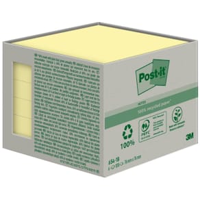 Haftnotizblock Post-it Recycling Notes XL, 76 x 76 mm, gelb, 6 x 