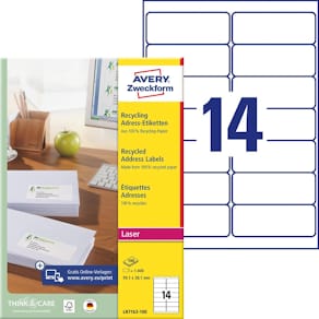 Etikett AVERY QuickPEEL 99,1x38,1mm 1400/FP
