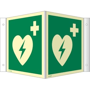 Winkelschild MOEDEL Automat. ext. Defibrillator, langnachleucht.,