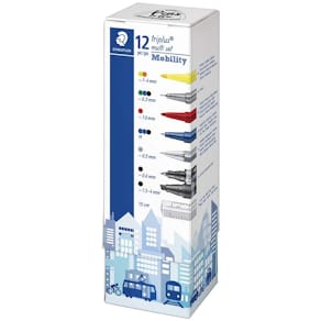 Fineliner STAEDTLER Triplus multicolor, trekantet greb, sæt 12