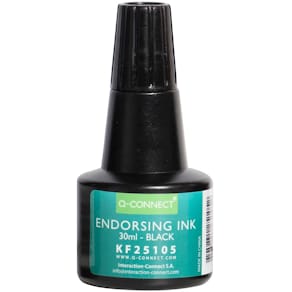 Stempelinkt Q-CONNECT, 28 ml, zwart