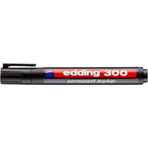 Märkpenna Edding 300 Svart, permanent, konisk, 10st