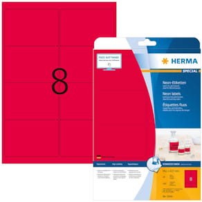 Etiketter HERMA Neonröd, 99,1x67,7mm, 160/fp