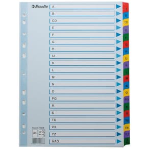 Register ESSELTE Mylar A4 A-Ö multifärgat