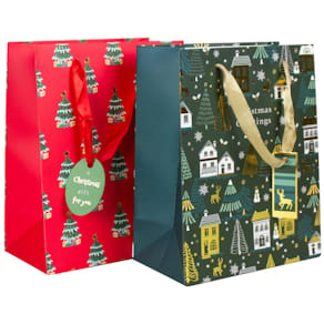 Geschenktragetasche DONAU Weihnachtsmotive Baum/Stadt