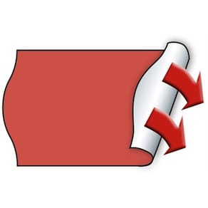 Prisetiketter METO permanent 26x16 mm, neonrød, 6 stk