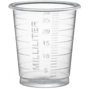 Medicinbägare Eco 30ml smal transp 90/fp