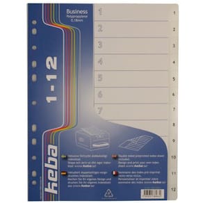 Plastregister KEBA A4 PP 1-12