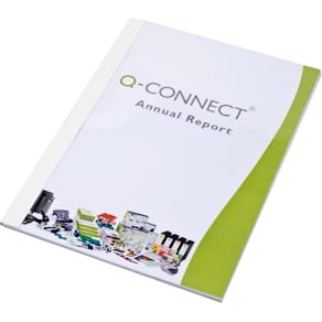 Thermische omslagen Q-Connect, A4 PET-cover, rug 3 mm, wit, 20 st