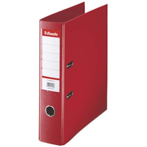 Brevordner Esselte A4 rød 75 mm, 2 ringe, PP, 10-pak