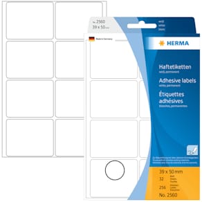 Vielzweck-Etiketten HERMA 39x50 mm, weiß, 256 Stück