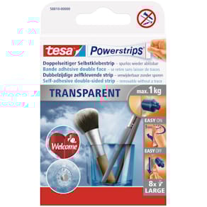 Klebestreifen tesa Powerstrips Large, transparent, 15 x 81 mm