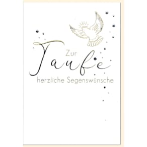 Taufkarte, geprägt, mit Umschlag