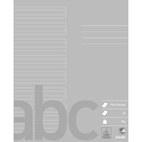 Skolehæfte 17x21 24 linjer 32 blade grå