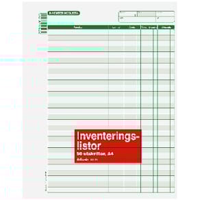 Blankett inventeringslista A4 50