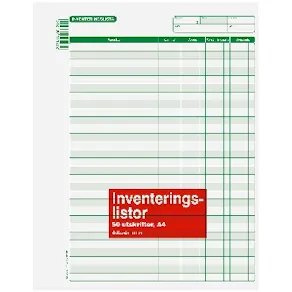 Blankett inventeringslista A4 50