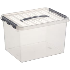 Kunststoff-Box helit, 22 Liter, DIN A4, transparent