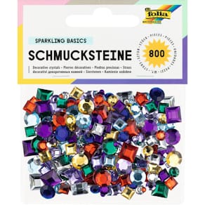 Schmucksteine Folia, eckig und rund, sortiert, 800 Stück