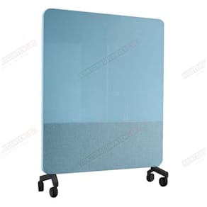 Skrivtavla Lintex Mobile Fabric, 1500x1960mm, Isblå, svart stativ
