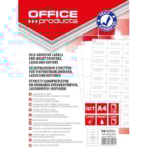 Etiketten OFFICE products, wit, rechte hoeken, 100 vel, 105 x 42,