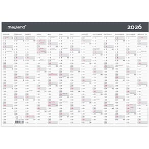 Vægkalender Mayland 13-måneders A3 2026, hvid, 1 stk