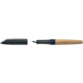 Füllhalter STABILO Grow, M, blaubeerblau/Buche