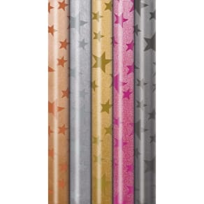 Geschenkpapier ZÖWIE Simmering Stars, 100% Recycling, Weihnachten