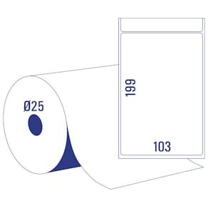 Termoetikett AVERY 103x199mm 700/rl