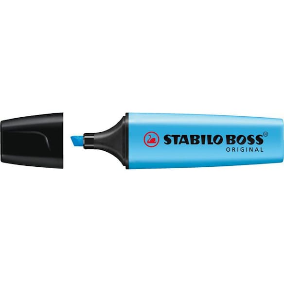 Tekstmarker STABILO Boss blå 10st