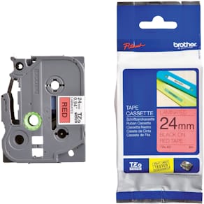 Schriftband Brother TZe-451, 24 mm, 8 m, rot/schwarz