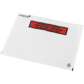 Følgeseddellommer Master'in C5 klar m. rød/sort tryk, 1000 stk