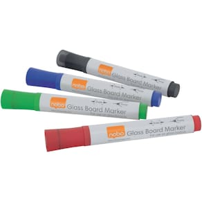 Glas-Whiteboard-Marker Nobo, 4 St., sortiert