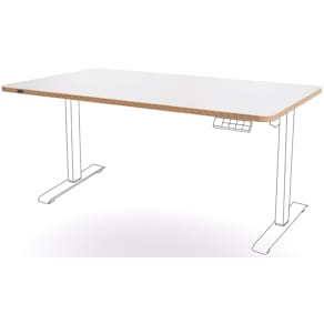 Bordplade t/sidde/ståbord 120x70cm Ergo hvid